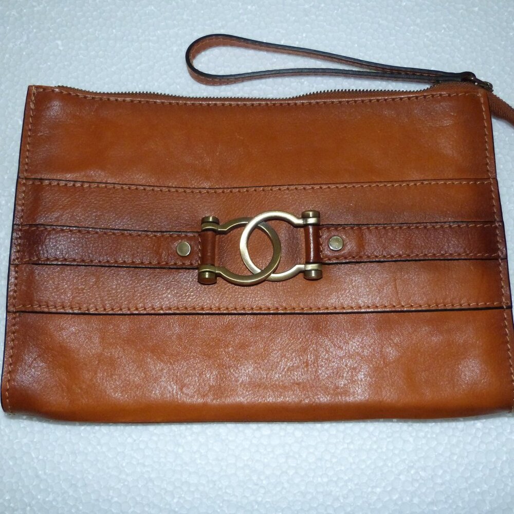 Pratesi Firenze Leather Wristlet Clutch Made in Italy